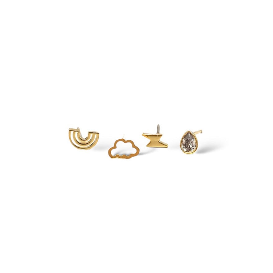 Ivy Earrings - Gold Rainbow