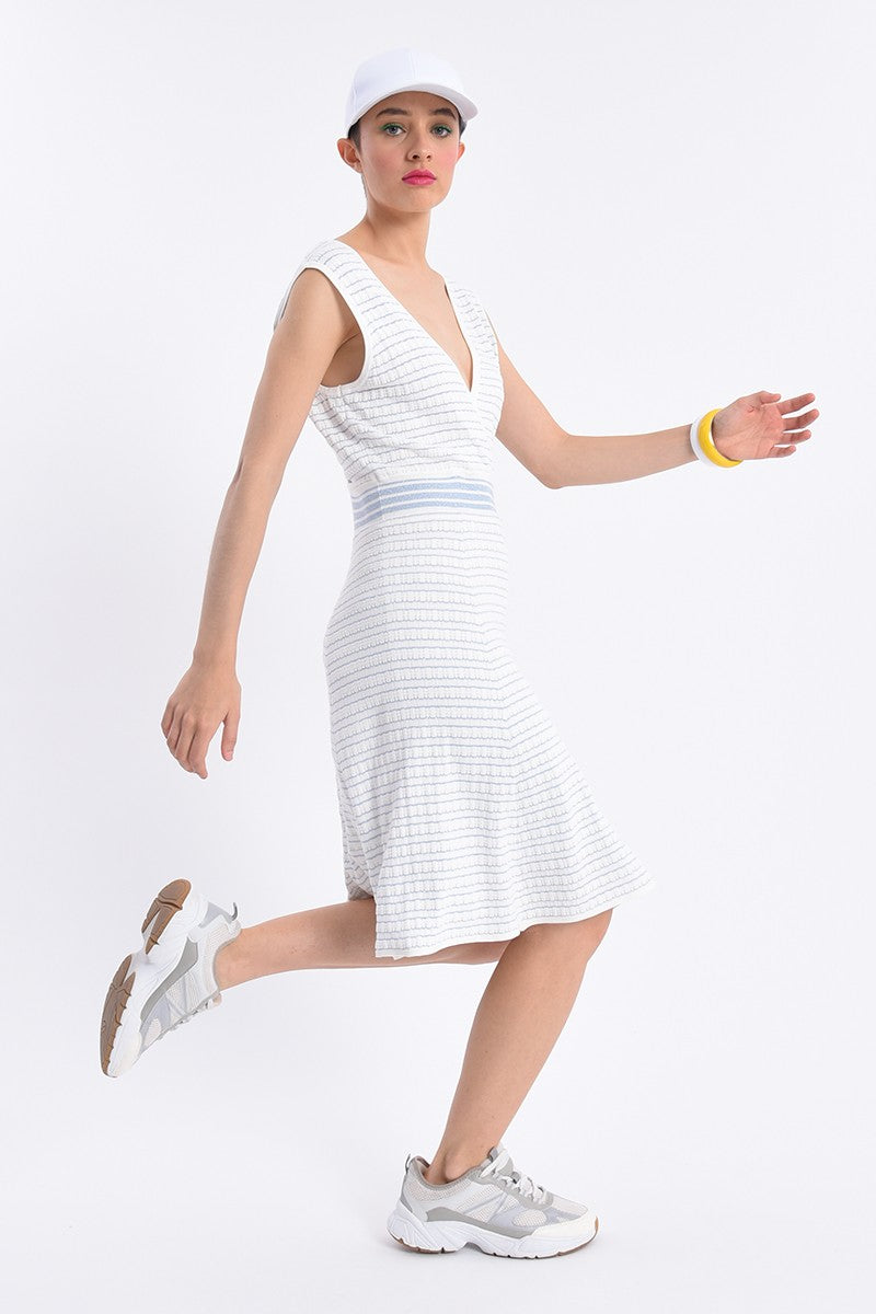 Stretch Knit Fit & Flare Dress