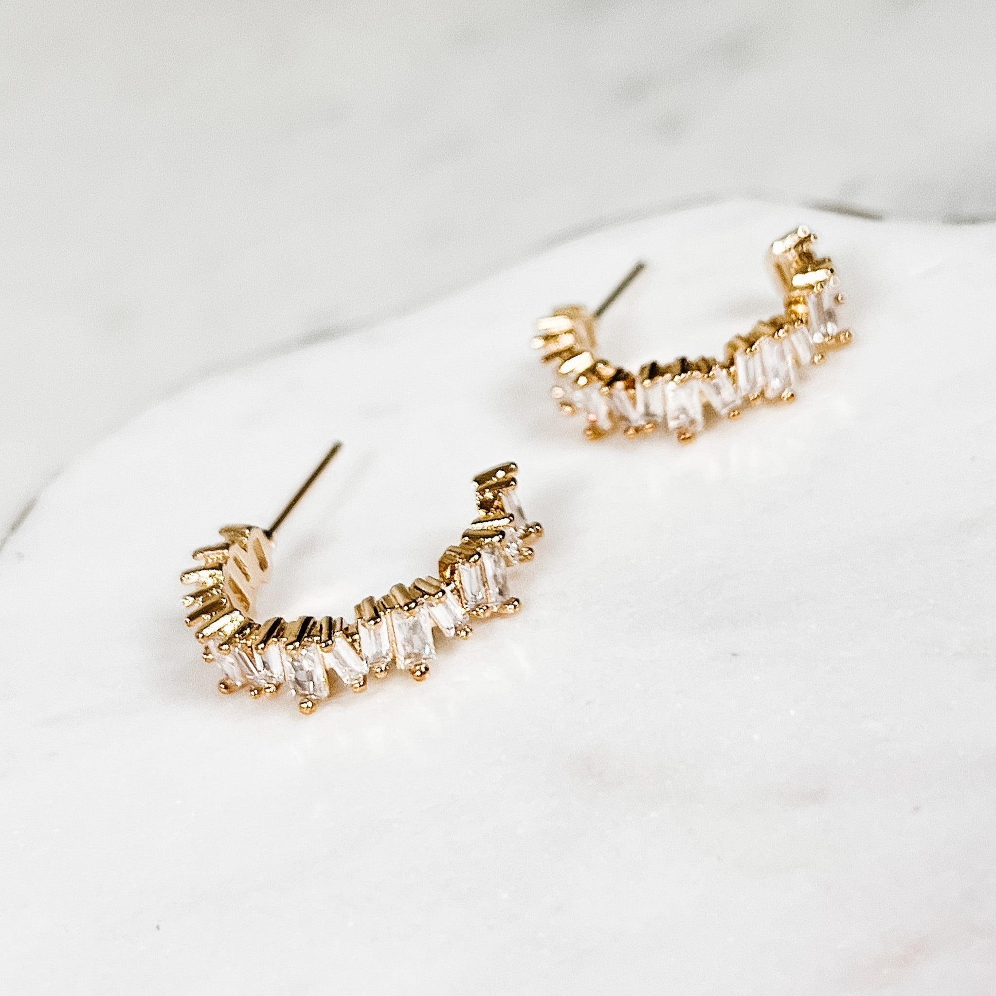 CZ Gold Dipped Huggie Earrings