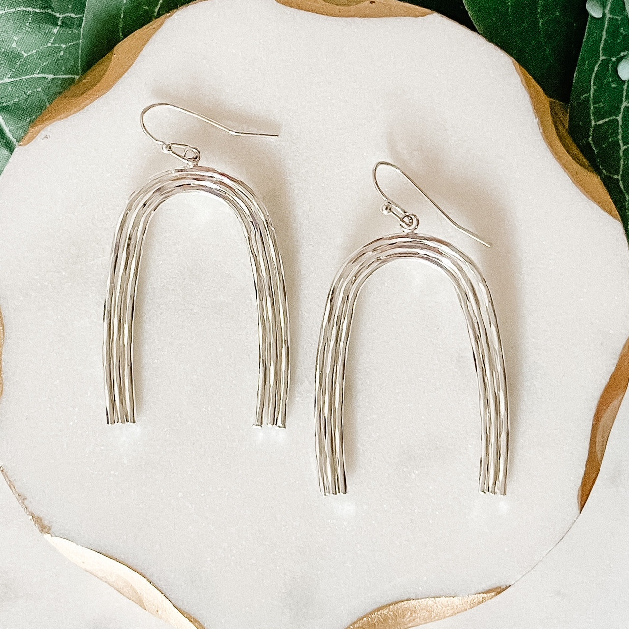 Arch-Shaped Earrings - Silver