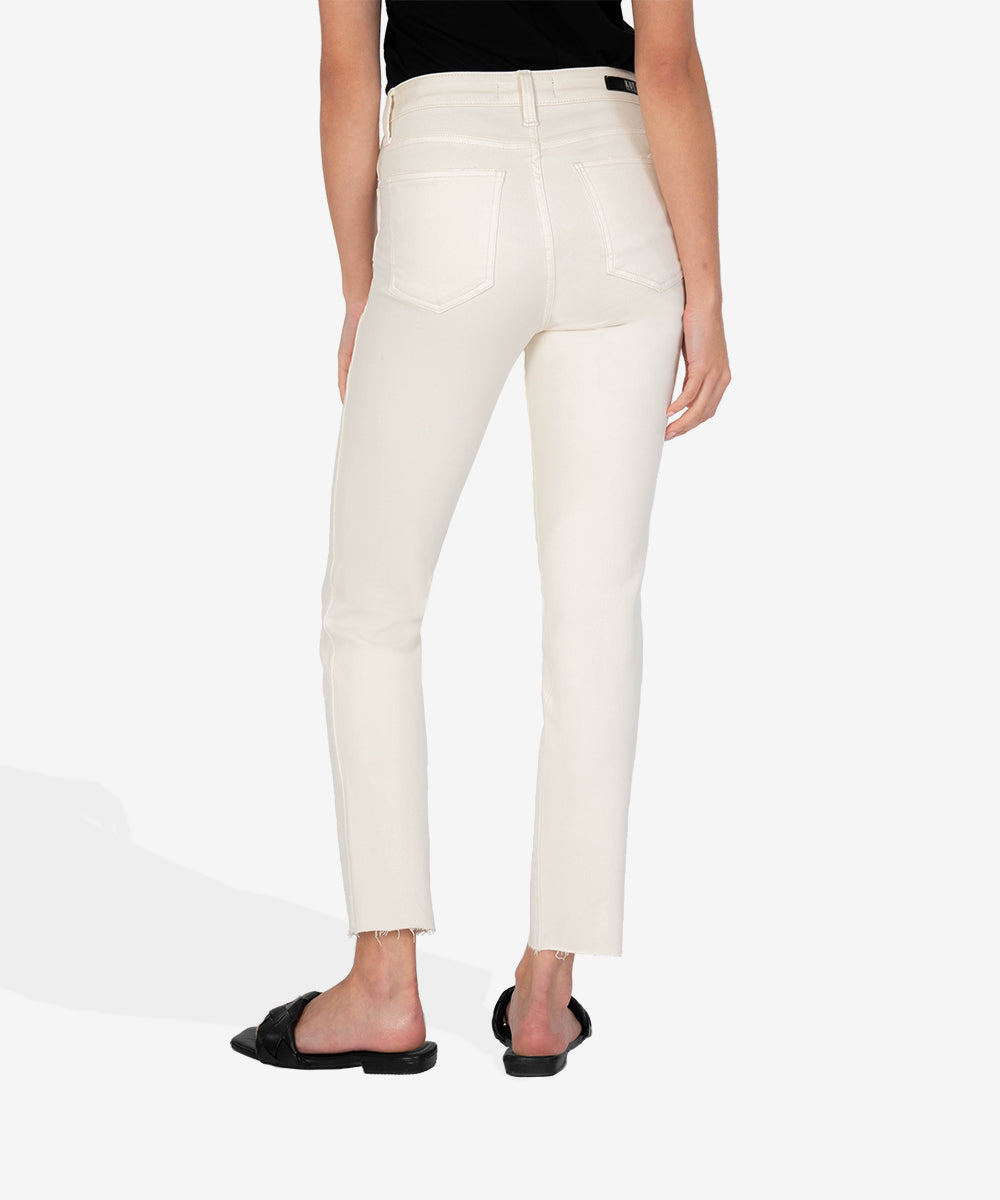 Rachael High Rise Mom Raw Hem - Ecru