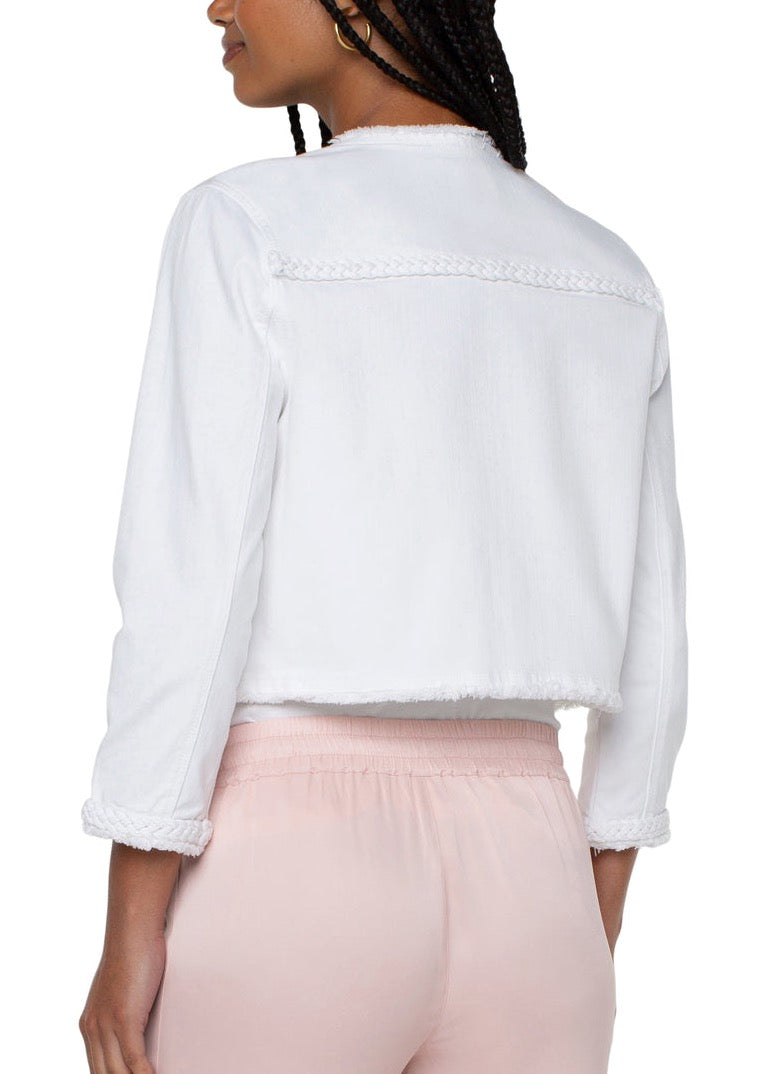 Cropped Jacket W/ Braid - Bright White