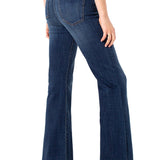Hi-Rise Flare Exposed Buttons Fray Hem 32"