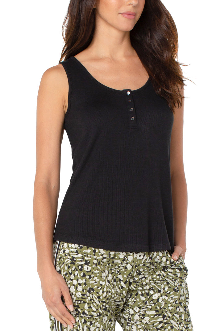 Button Front Henley Tank