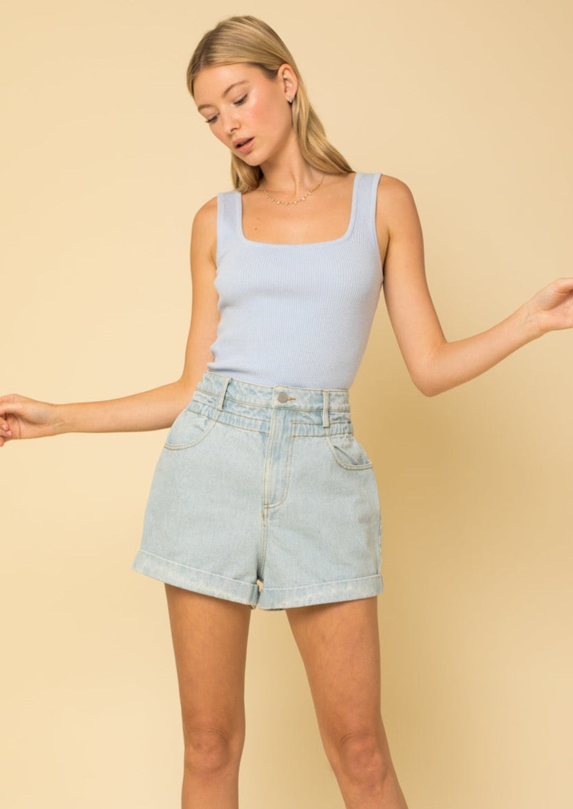Sleeveless Square Neck Sweater Top