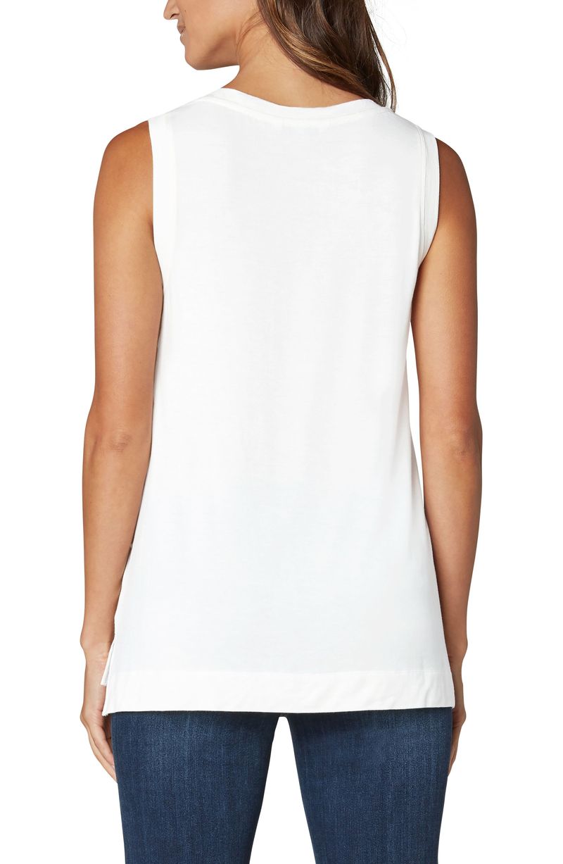 Sleeveless V-Neck Knit Tee
