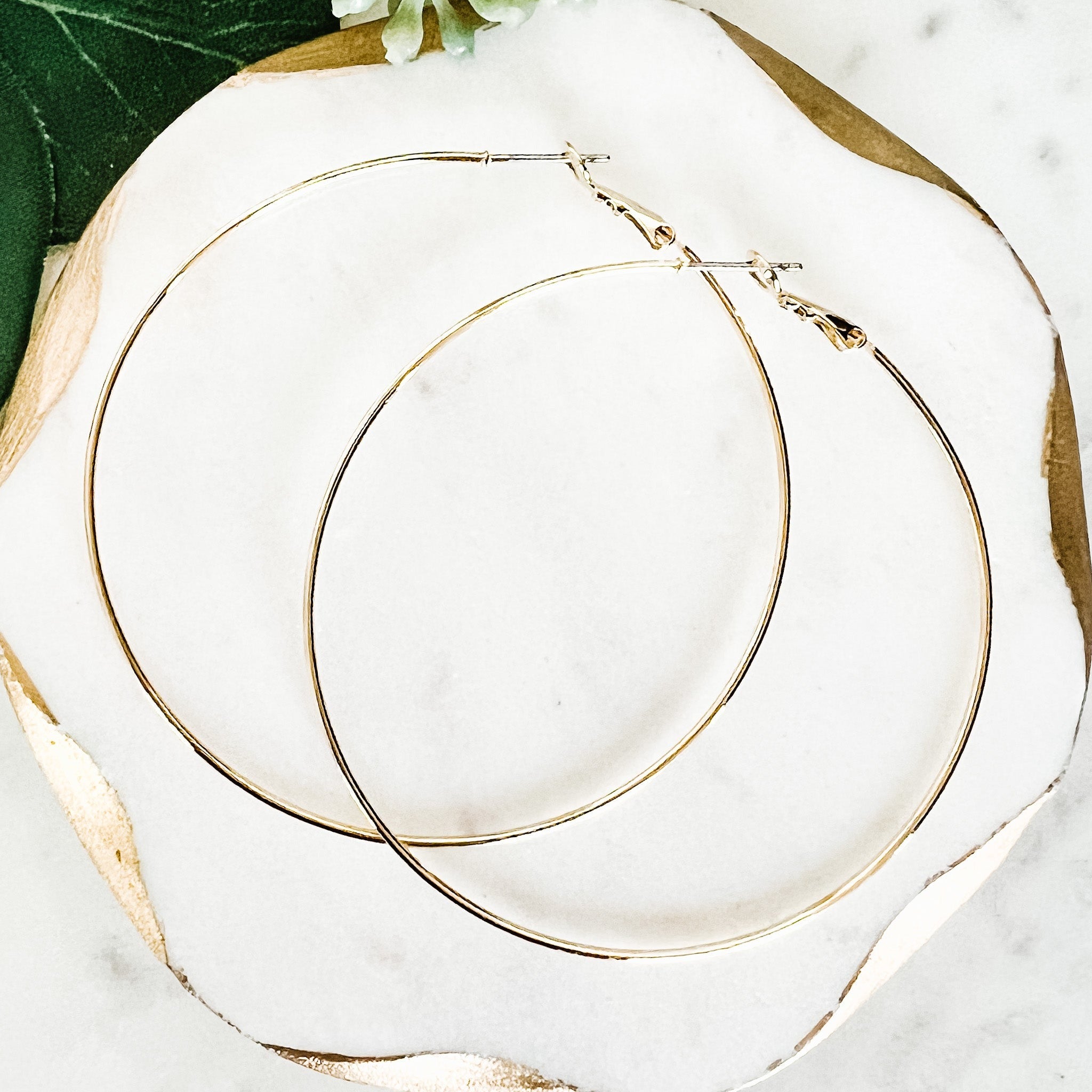 Thin Solid Hoop Earrings