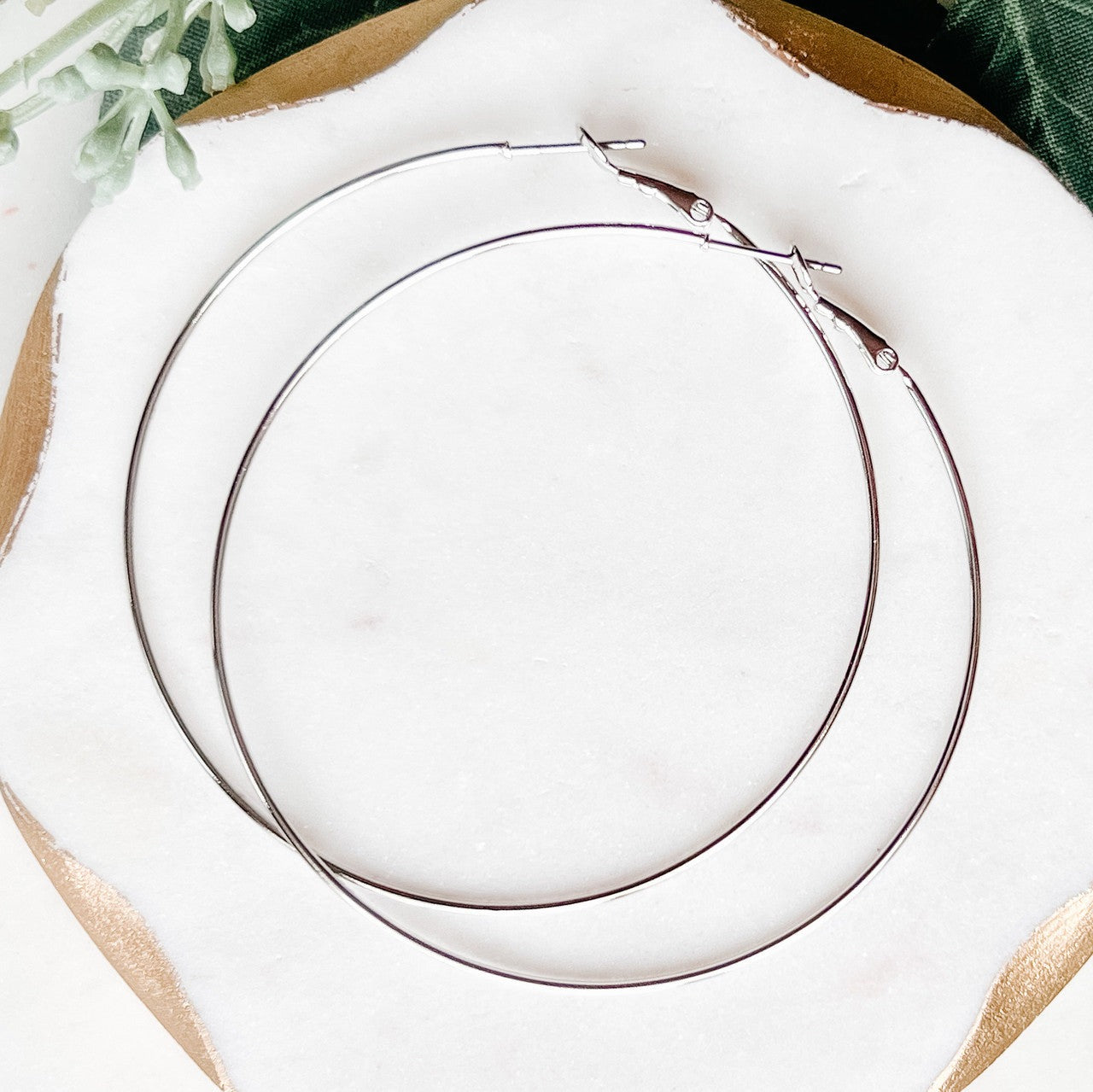 Thin Solid Hoop Earrings