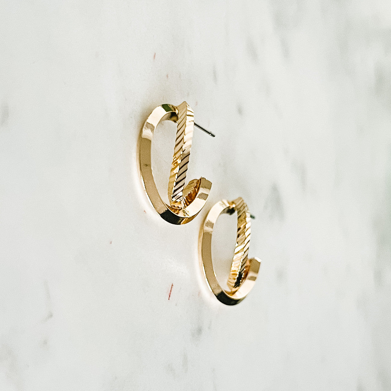 Small Twisted Textured Hoop Earrings