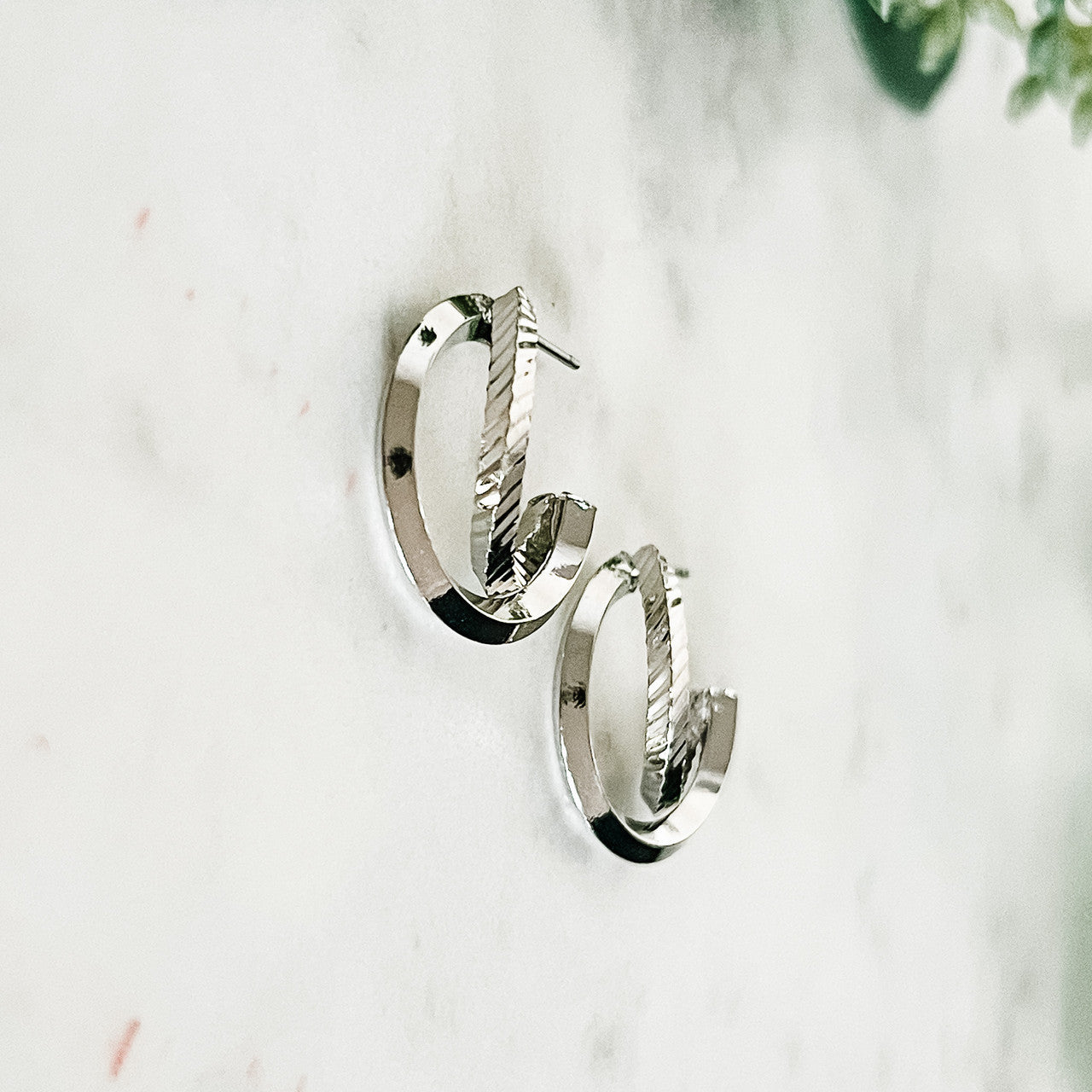 Small Twisted Textured Hoop Earrings
