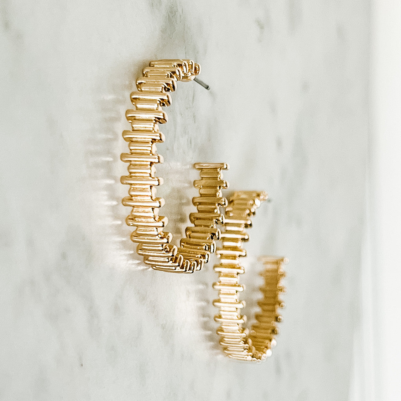 1.25" Textured Hoop Earrings