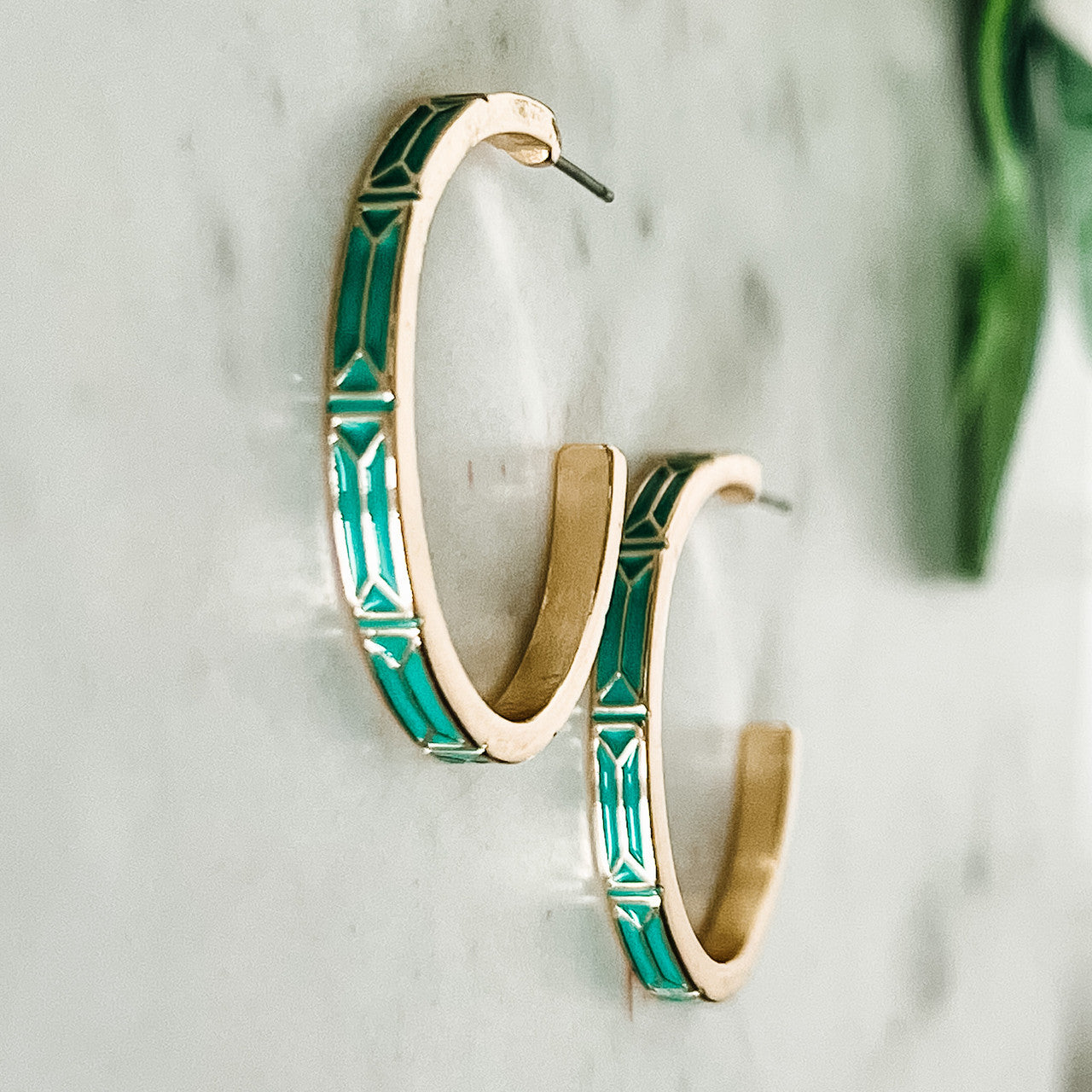 Enamel Hoop Earrings