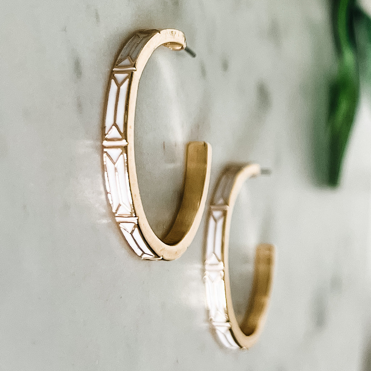 Enamel Hoop Earrings