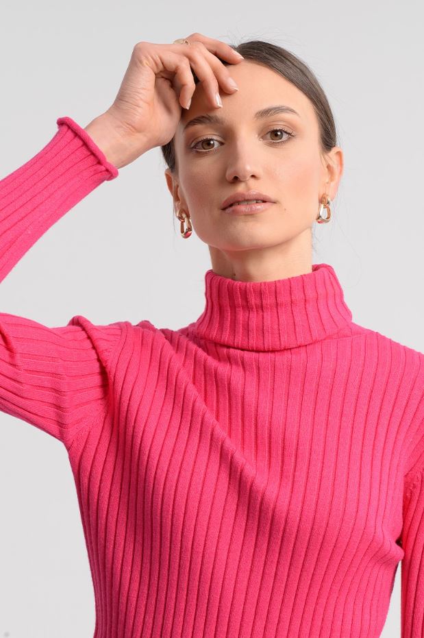 Ribbed Turtleneck Long Sleeve