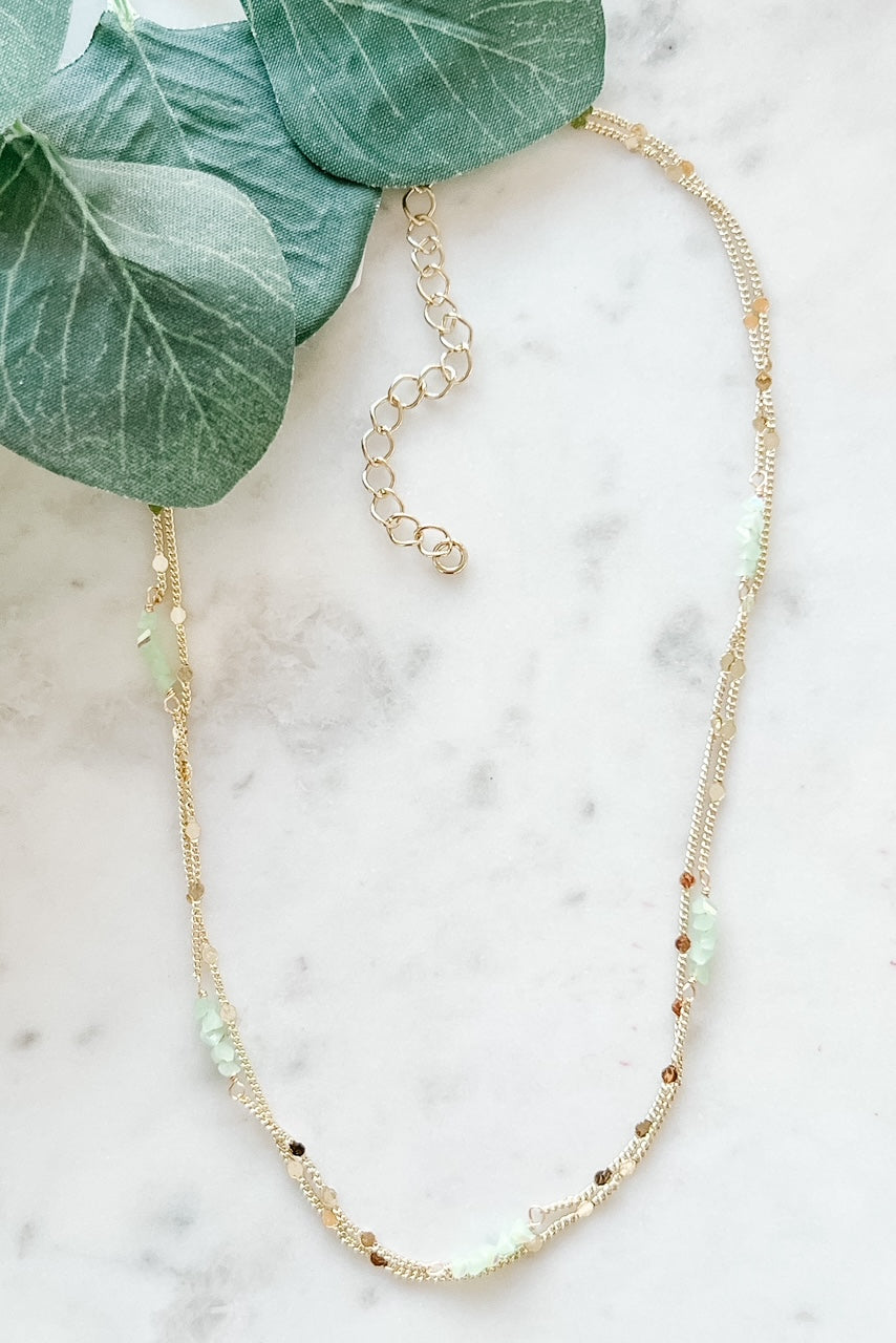 Dainty Two Layer Beaded Necklace