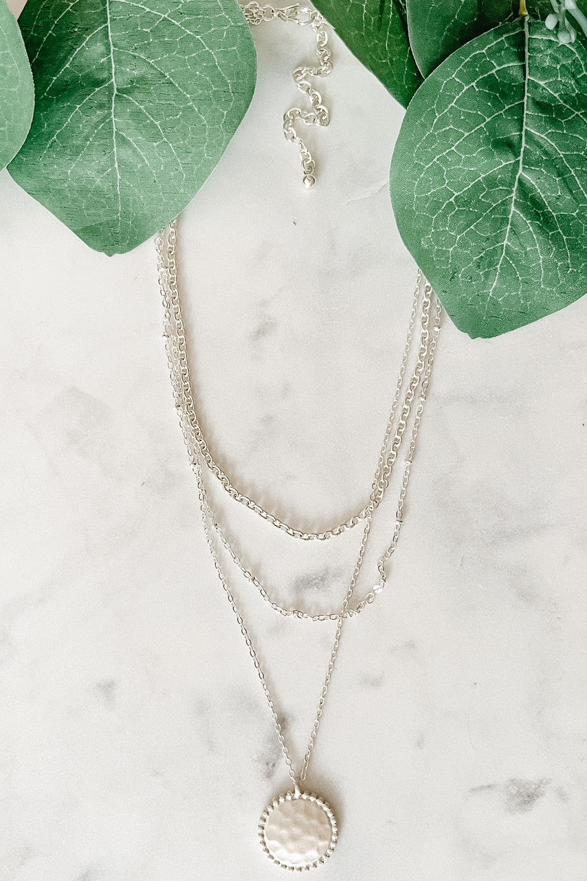 Three-Layer Round Pendant Necklace