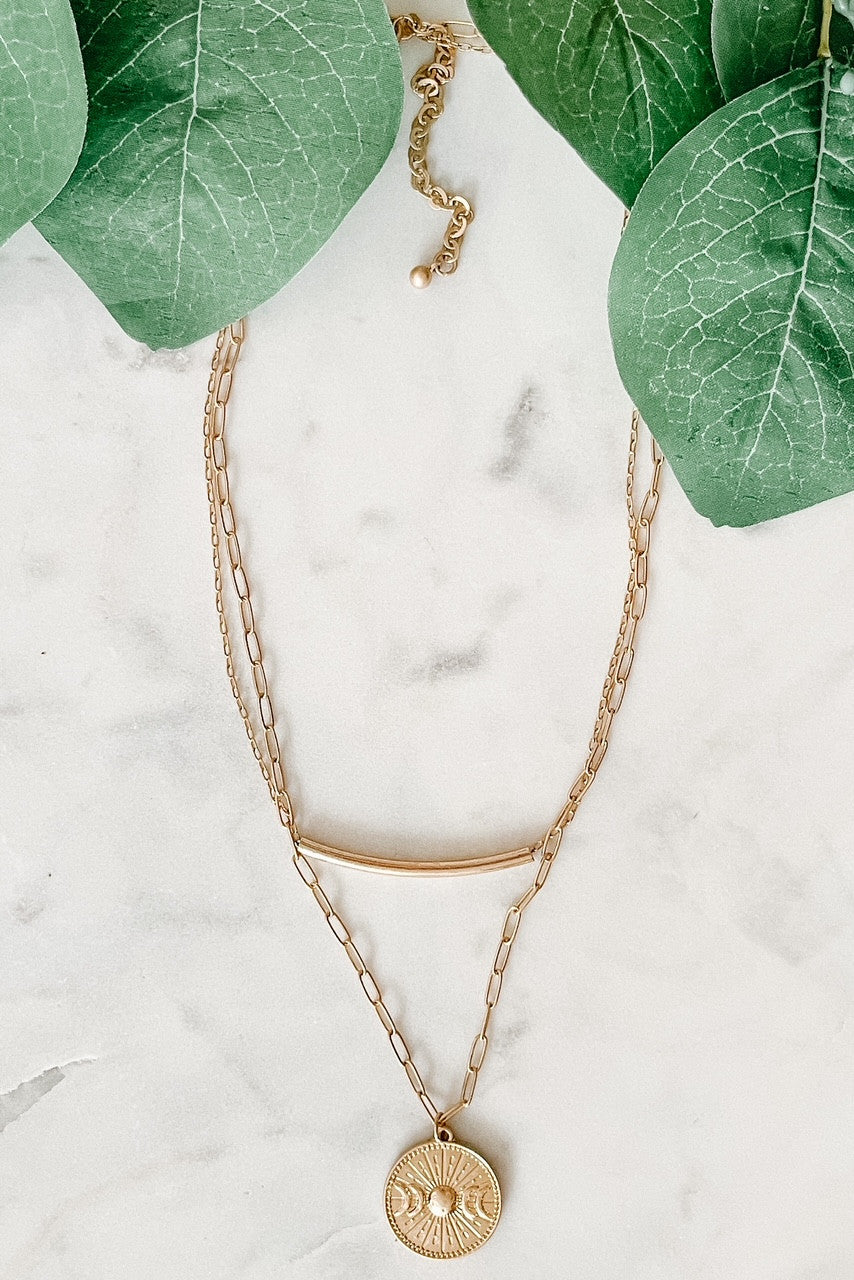 Two-Layer Coin Pendant Necklace