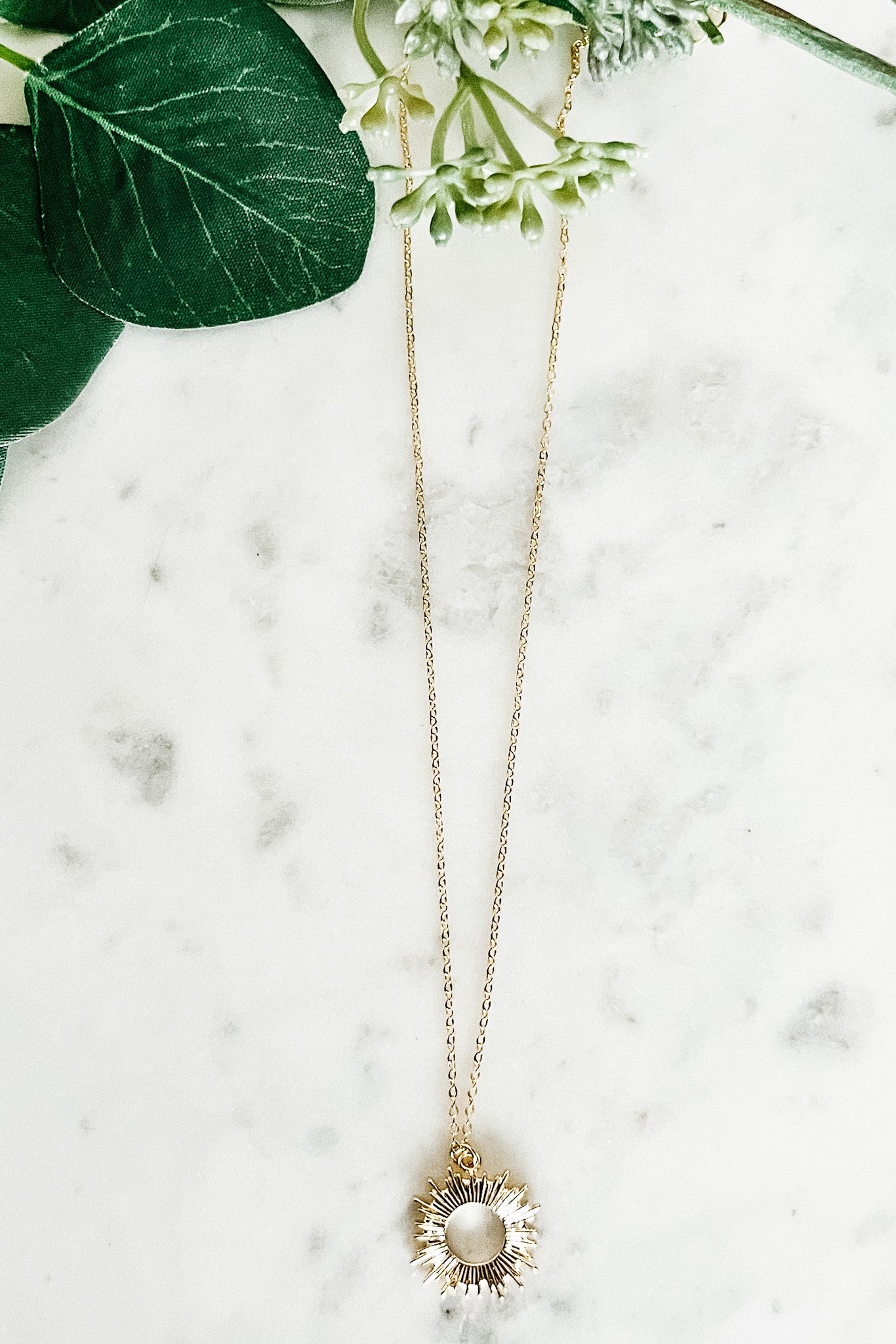 Gold Dipped Open Sun Pendant