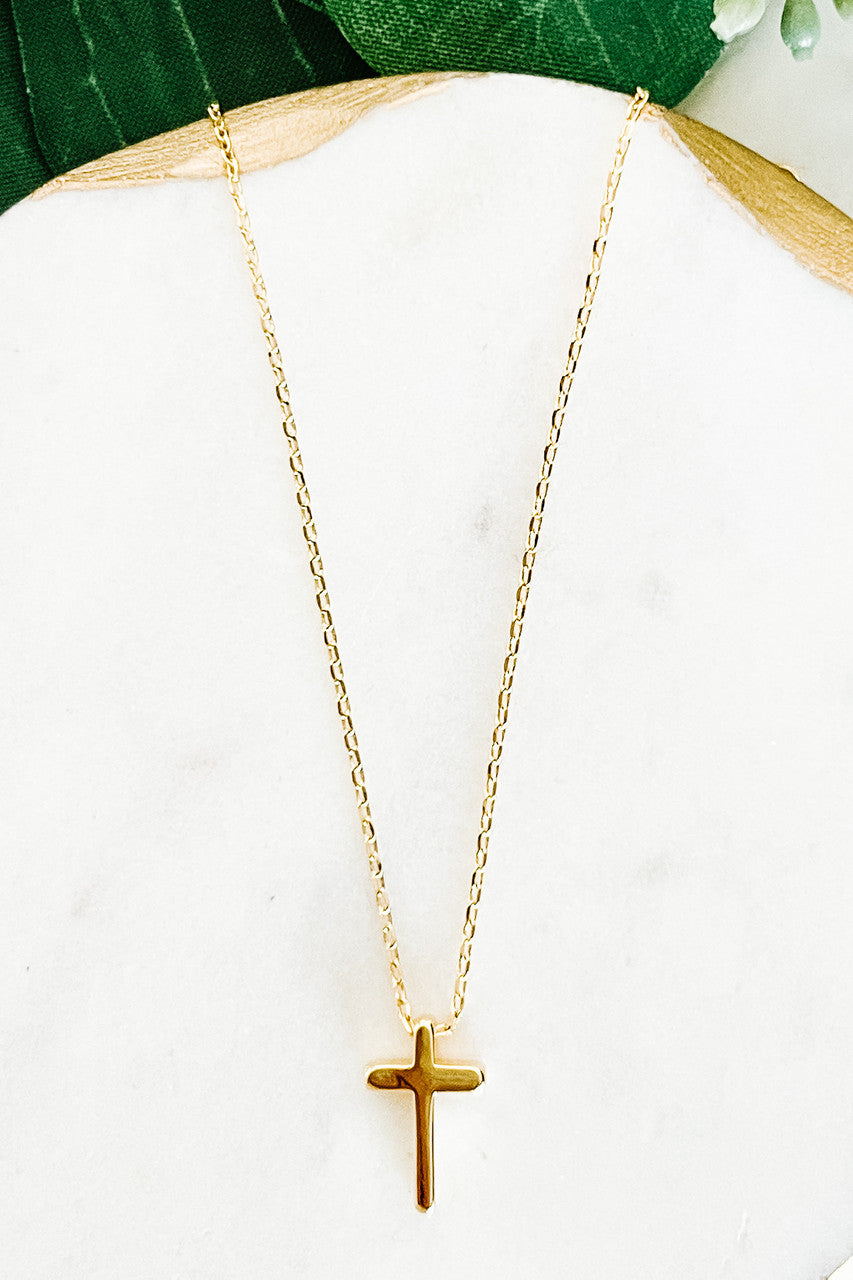 Gold-Dipped Dainty Cross Necklace