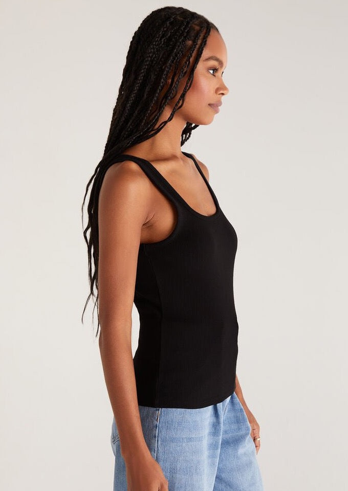 Audrey Rib Tank - Black