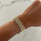 Thick Two Toned Watch Band Bracelet