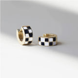 Checkered Enamel Huggies