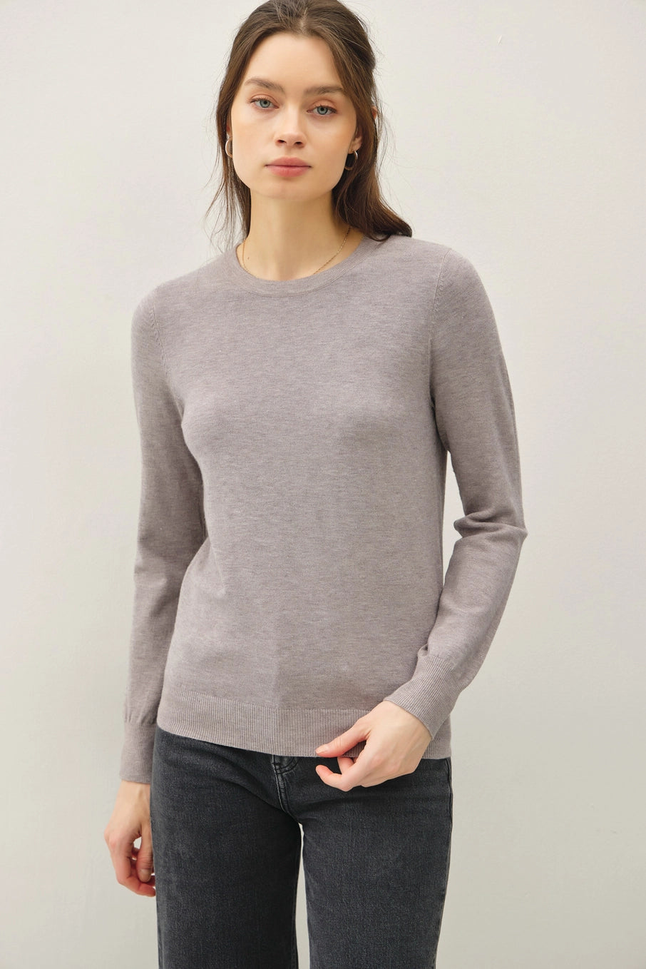 Basic Crew Neck Soft Knit Sweater