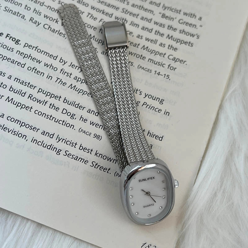 Retro Oval Stainless Steel Watch
