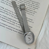 Retro Oval Stainless Steel Watch