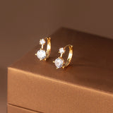 Elegant Gold Plated Sparkling Cubic Zirconia Earring