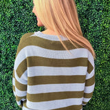 Striped Light Knit Pullover Sweater