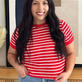 Striped Short Sleeve Top