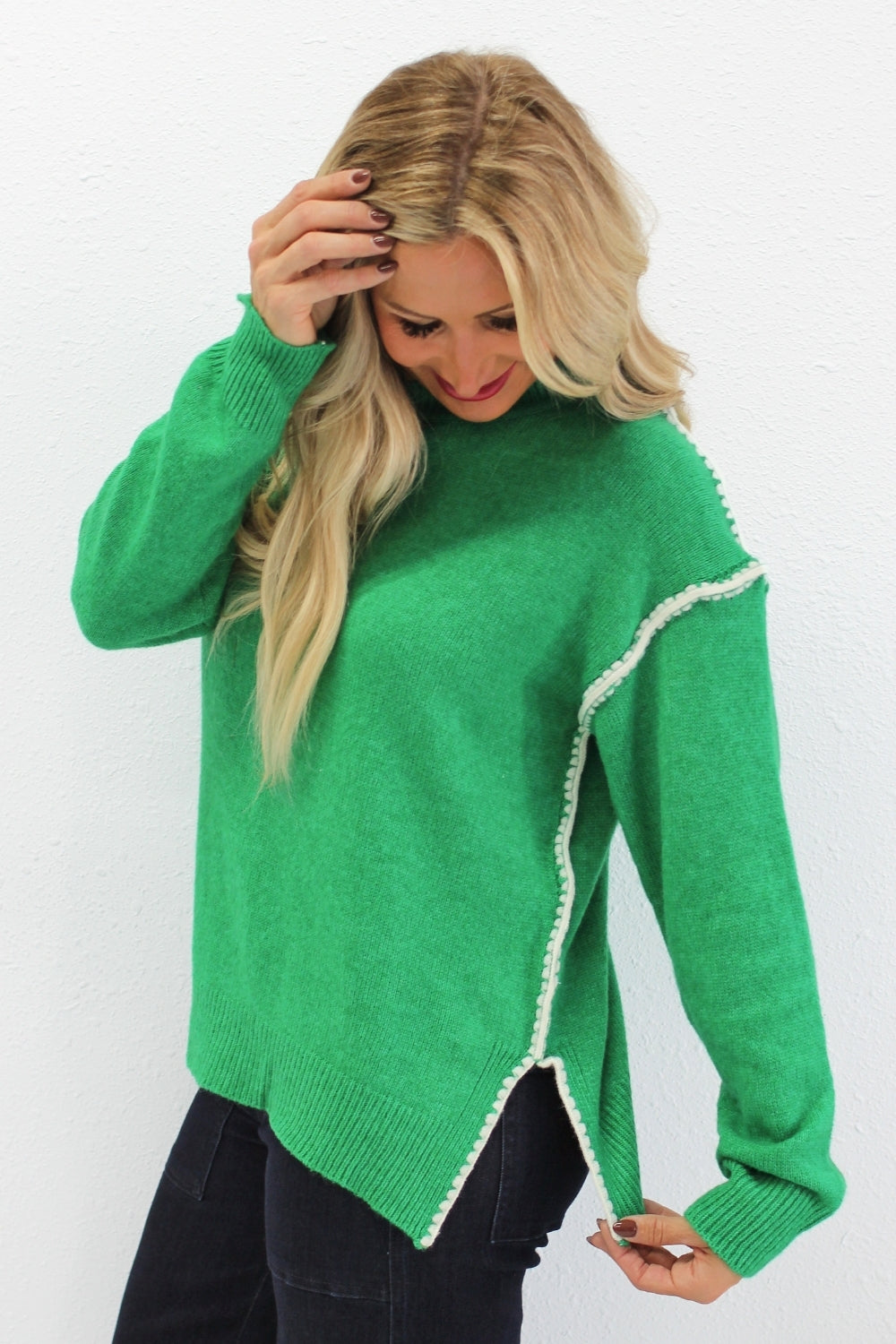 Detailed Shoulder Stitch Sweater