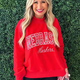 Huskers Polka Dot Cursive Mockneck