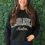Huskers Polka Dot Cursive Mockneck
