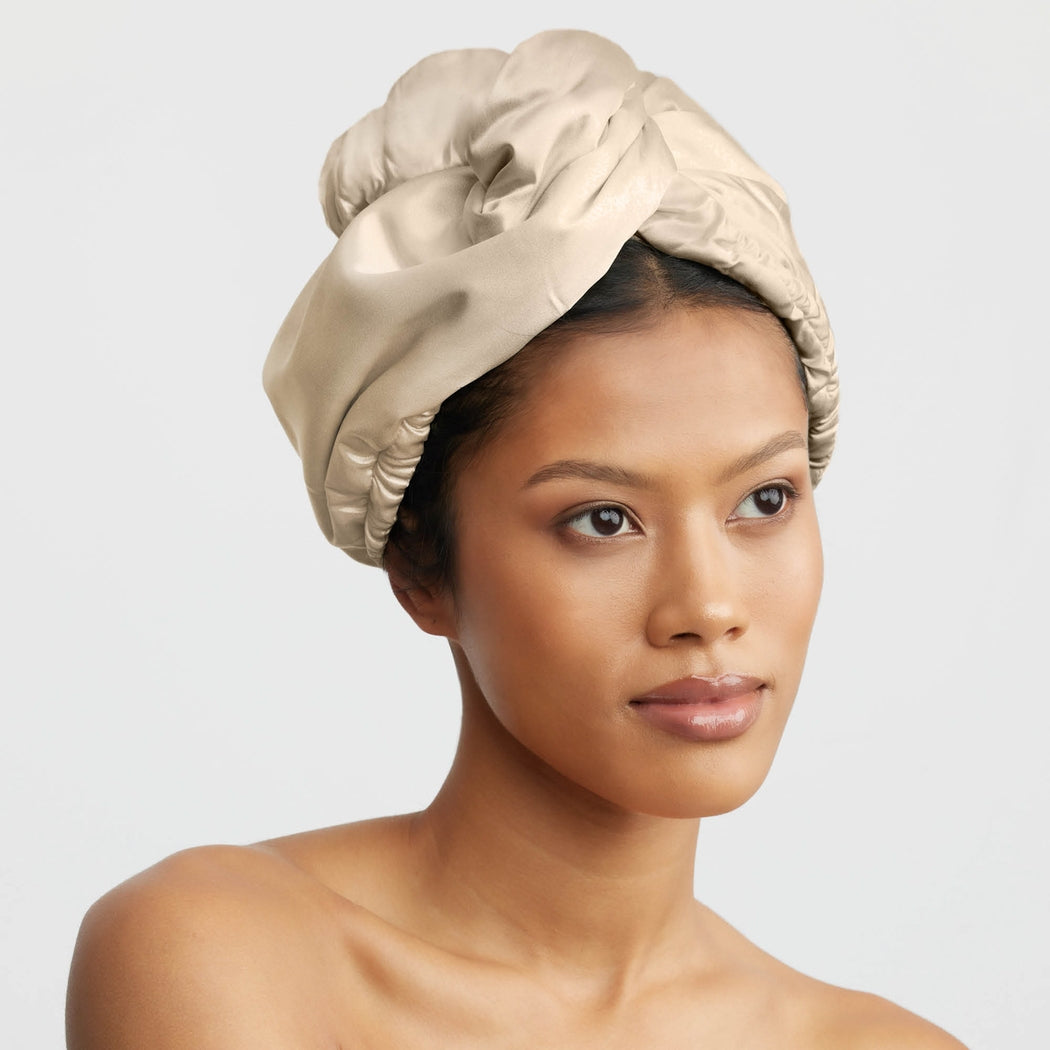 Satin-Wrapped Hair Towel