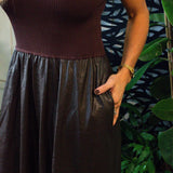 Mixed Media Mockneck Dress