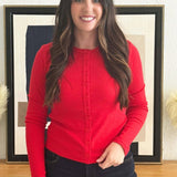 Ribbed Button Front Knit Cardian