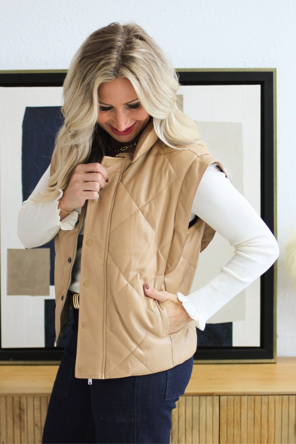 Quilted Button Vest