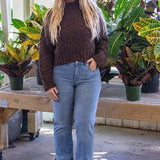 Cropped Knit Turtleneck Sweater