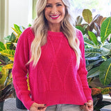 Scoop Neck Cable Knit Sweater