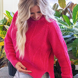 Scoop Neck Cable Knit Sweater