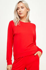 French Terry Round Neck Top