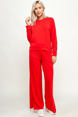 French Terry Round Neck Top