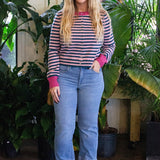Colorblock Stripe Button Down Cardigan