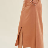 Knit Midi Skirt W/ Front Slit