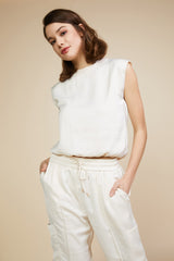 Satin Bubble Muscle Tank
