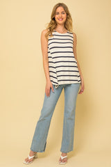 Sleeveless Side Tie Striped Tank