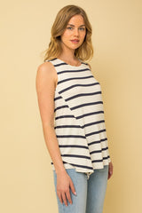 Sleeveless Side Tie Striped Tank