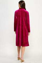 Velvet Long Button Up Duster